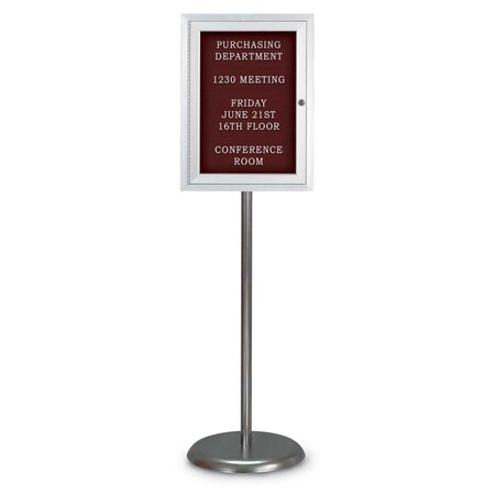 United Visual Products Corkboard, Triple Door, Radius Frame, 96x48", Gold/Burgundy UV7006-GOLD-DBURGU